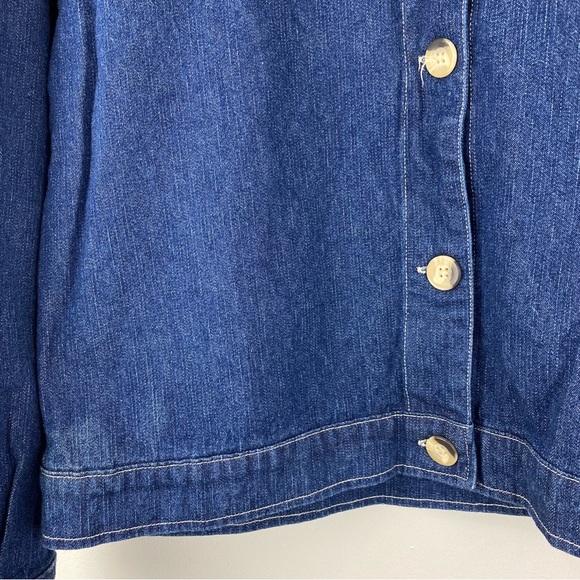 Coldwater Creek size Small Women’s Blue Denim American Flag Tapestry Jacket - Picture 3 of 6